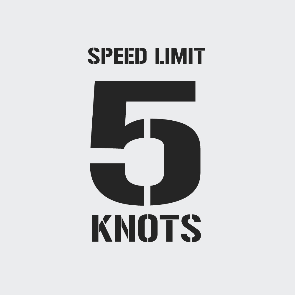 Speed Limit 5 Knots Stencil